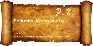 Poduska Konstantin névjegykártya